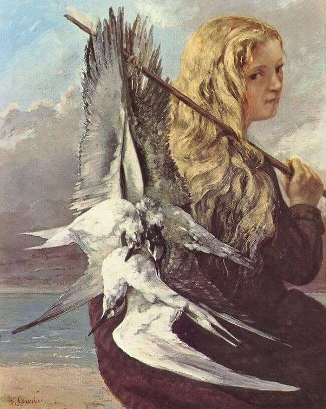Girl with Seagulls Trouville, 1865 by Gustave Courbet