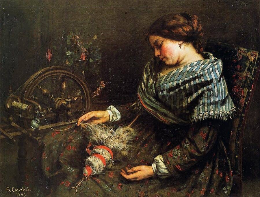 The Sleeping Spinner by Gustave Courbet