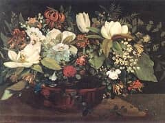 Basket of Flowers by Gustav Courbet
