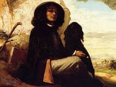 Self portrait with a Black Dog by Gustav Courbet