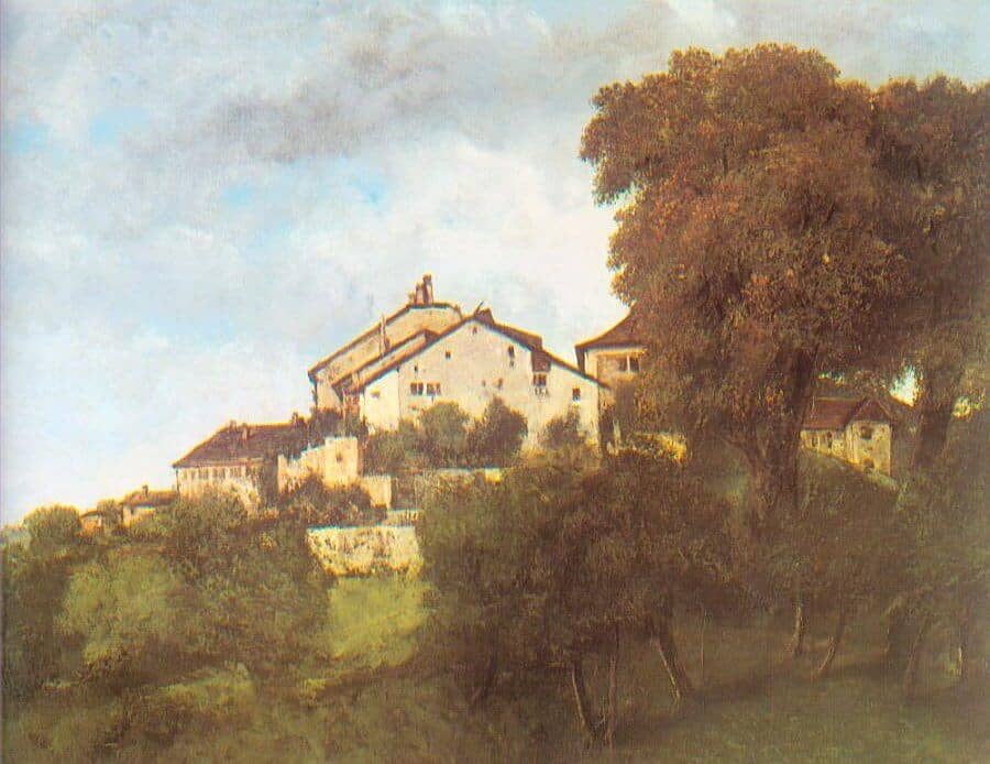 The Houses of the Chateau D'Ornans, 1853 by Gustave Courbet