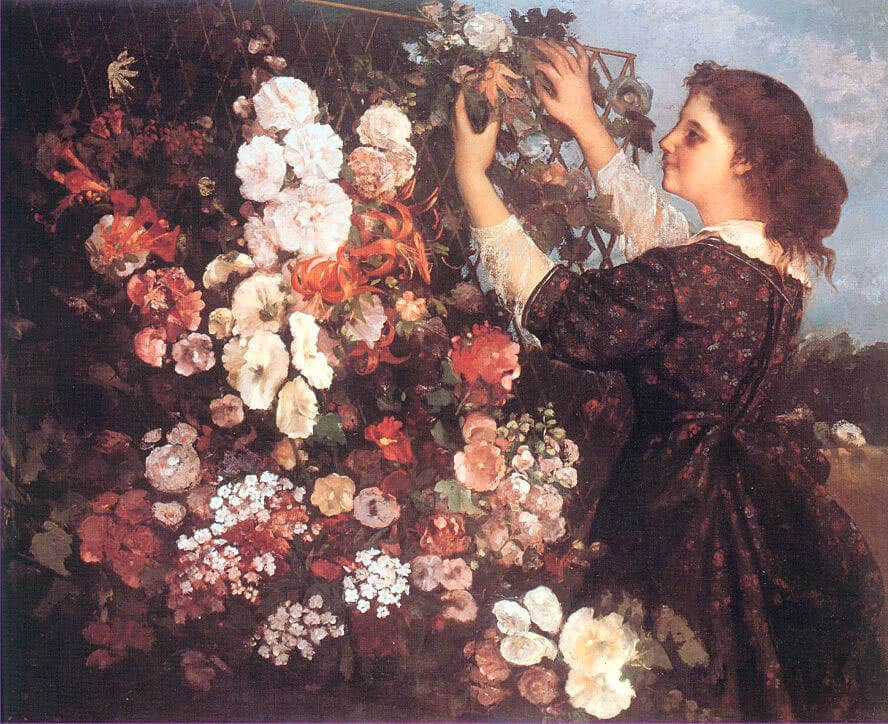 Young Woman Arranging Flowers, 1862 by Gustave Courbet