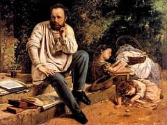 Portrait of P J Proudhon by Gustav Courbet